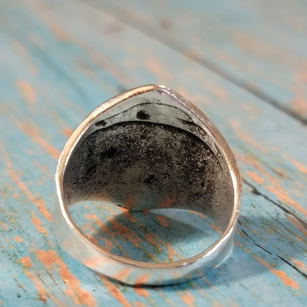 Southwest Style Aztec Pattern Statement Ring